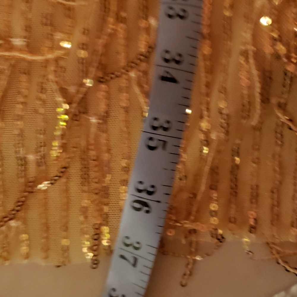 NWT gold sequin v-neck cocktail dress m - Picture 10 of 13